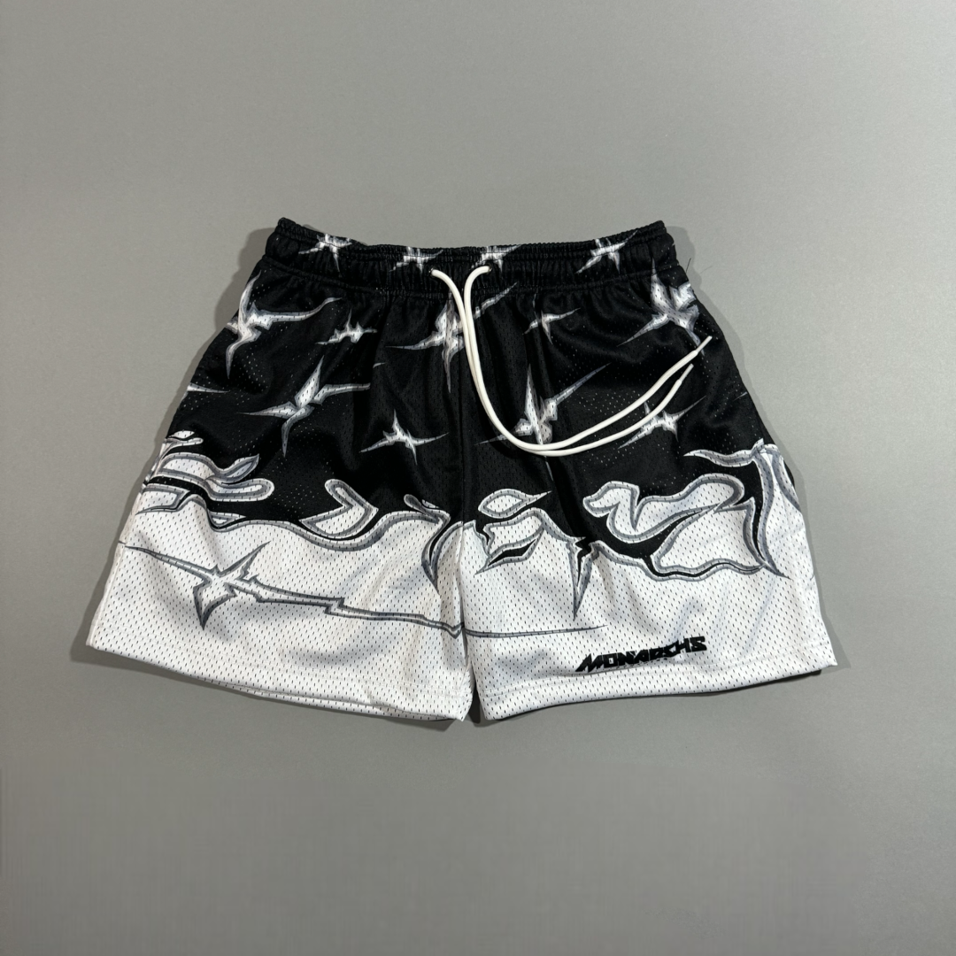 AURA MESH SHORTS IN BLACK & WHITE